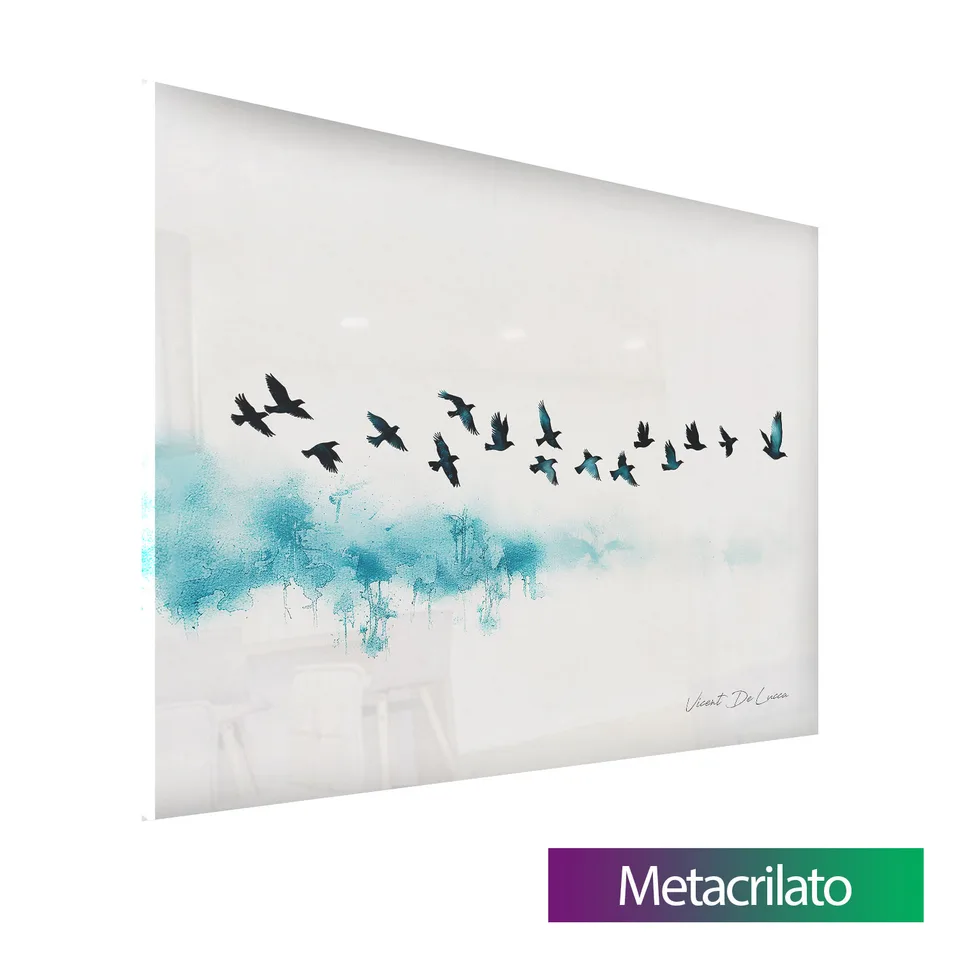 Quadro Pássaros Viajantes com acabamento em metacrilato