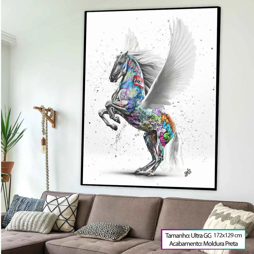 Quadro Pegasus Grafite CRAIG com moldura de filete preta (foto 17)