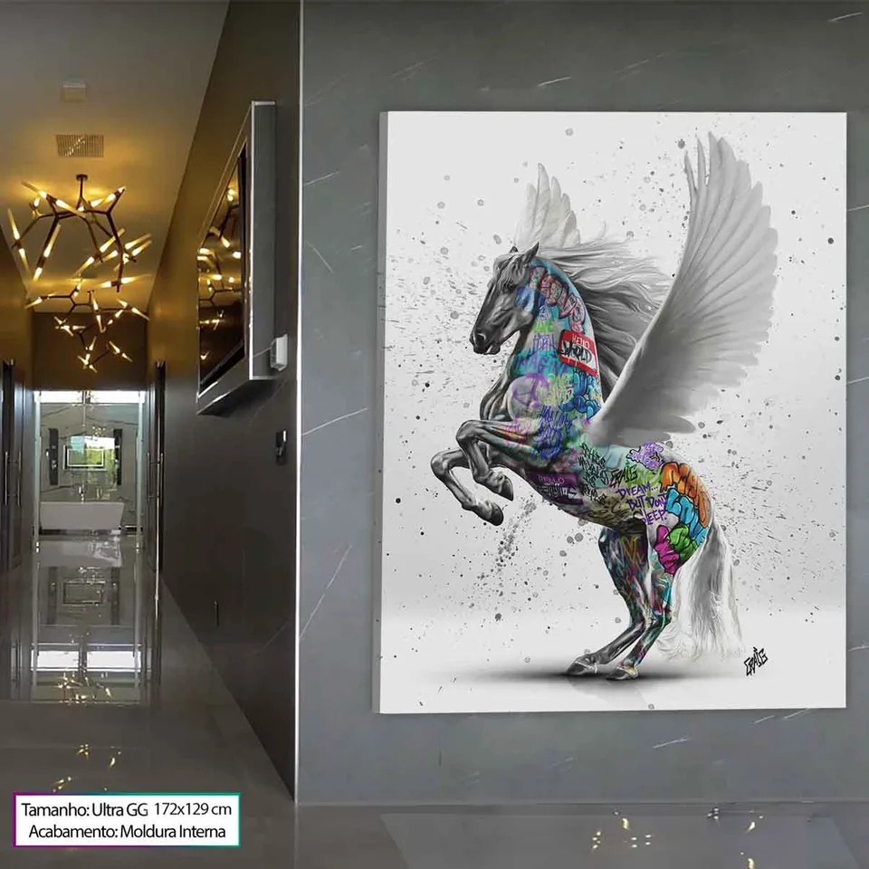 Quadro Pegasus Grafite CRAIG com moldura interna (foto 13)
