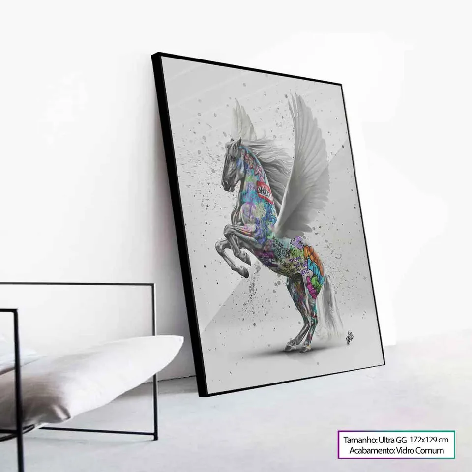 Quadro Pegasus Grafite CRAIG com moldura Prisma e vidro (foto 7)