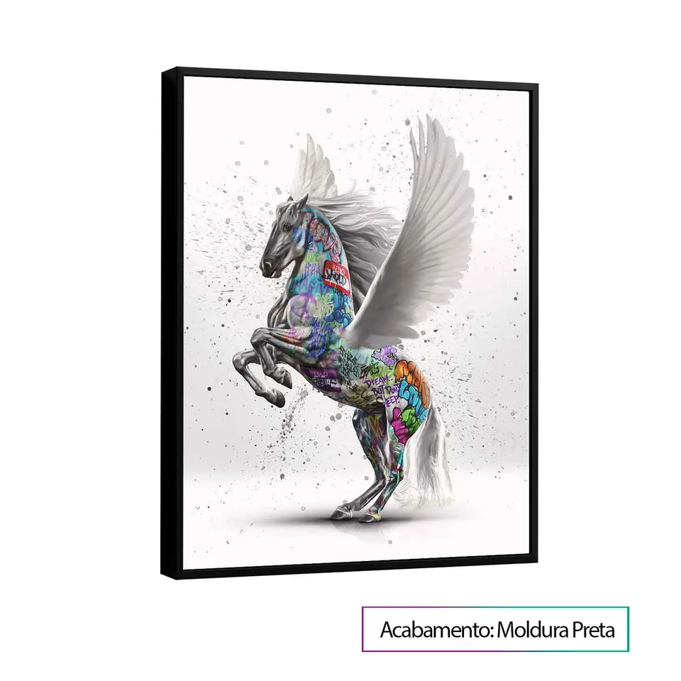 Quadro Pegasus Grafite CRAIG com moldura de filete preta (foto 9)