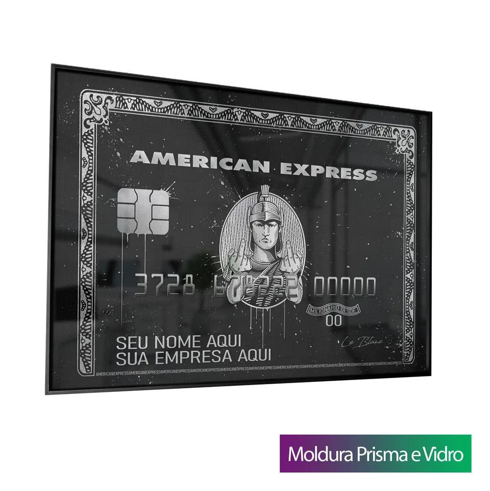 Quadro Personalizado AMEX Black com moldura Prisma e vidro