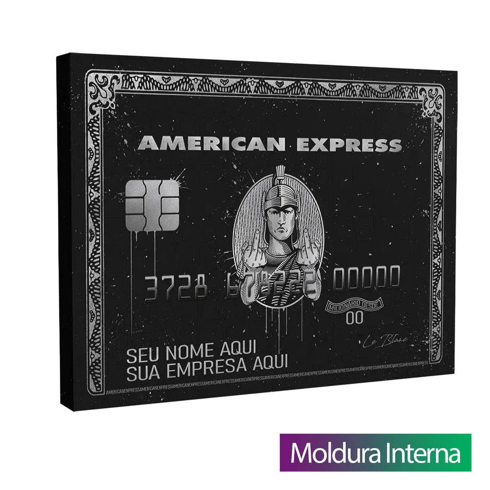 Quadro Personalizado AMEX Black com moldura interna