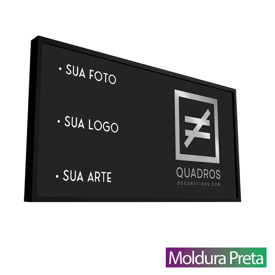 Quadro Personalizado - Proporção de nota - Ultra Wide com moldura de filete preta