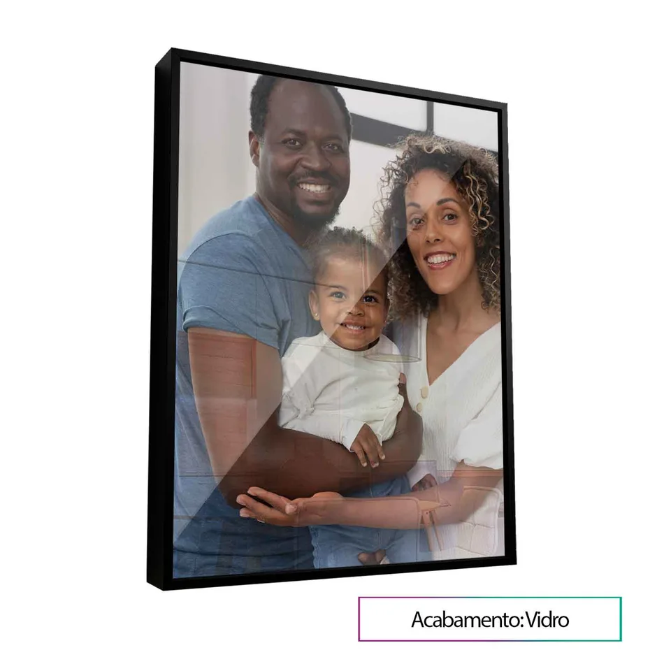 Quadro Personalizado Vertical com moldura Prisma e vidro