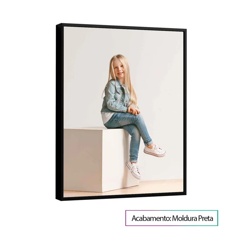Quadro Personalizado Vertical com moldura de filete preta