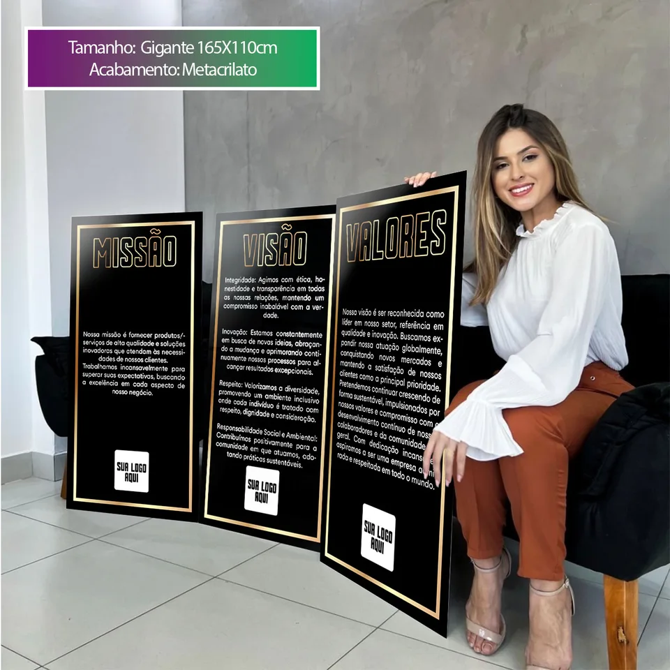 Quadro Personalize com Missão Visão e Valores da sua Empresa — foto 8