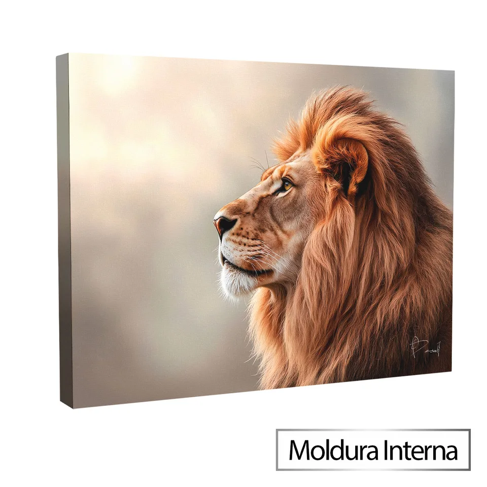 Quadro Plenitude do Leão com moldura interna