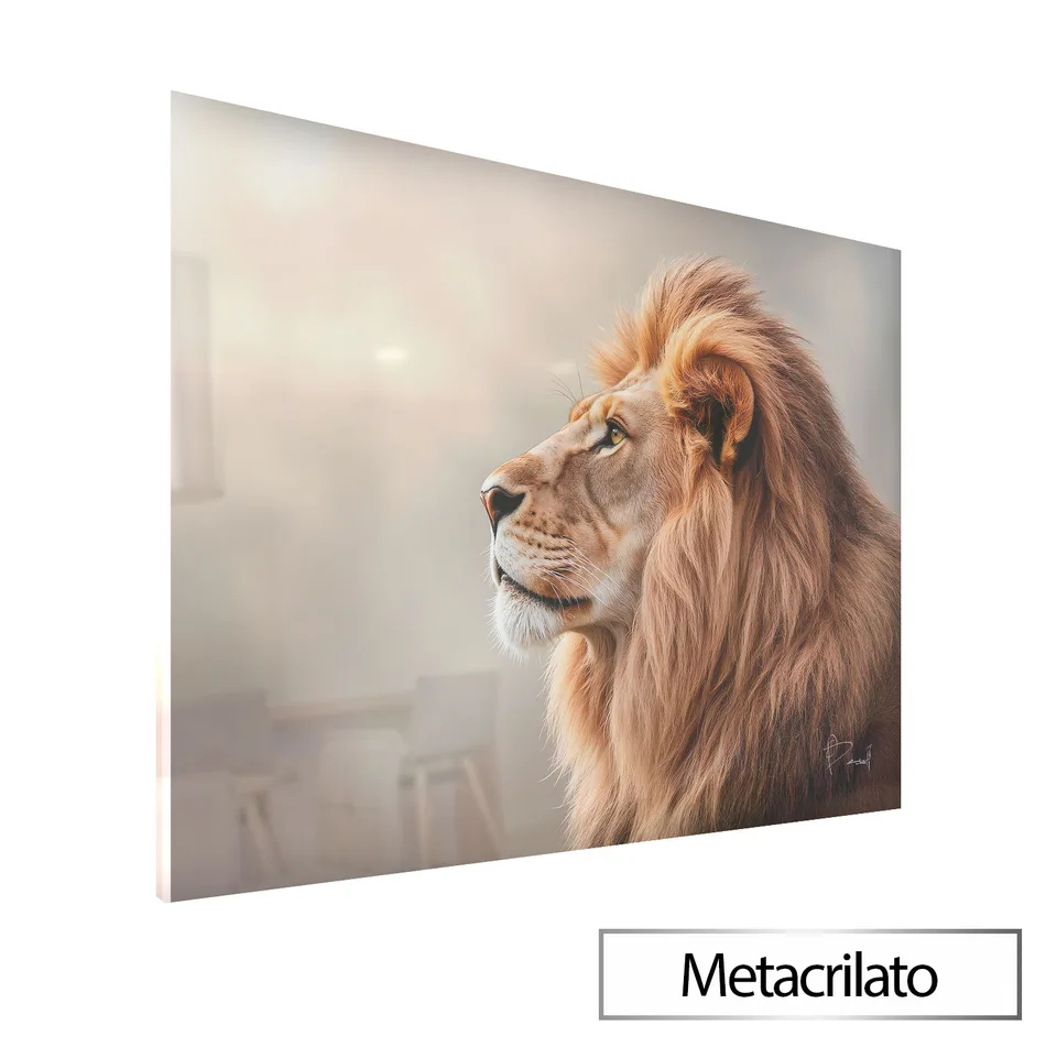Quadro Plenitude do Leão com acabamento em metacrilato