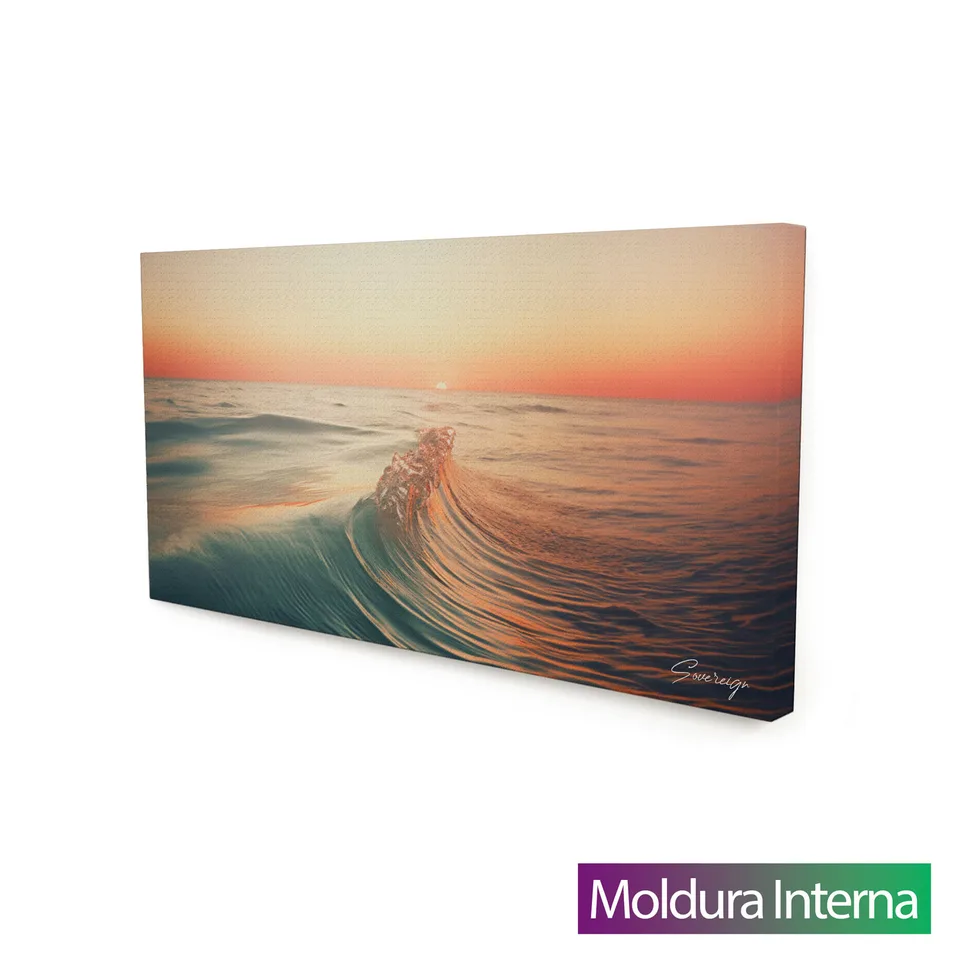 Quadro Pôr do Sol e Mar com moldura interna