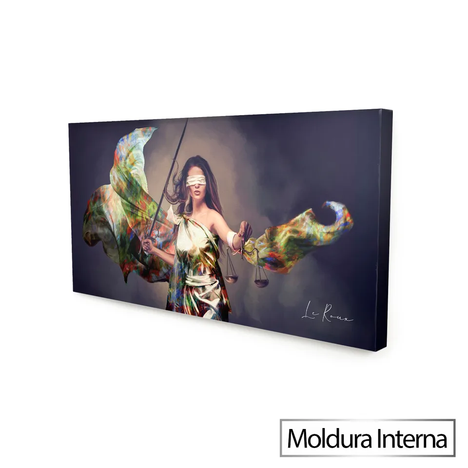 Quadro Deusa da Justiça Colorida com moldura interna