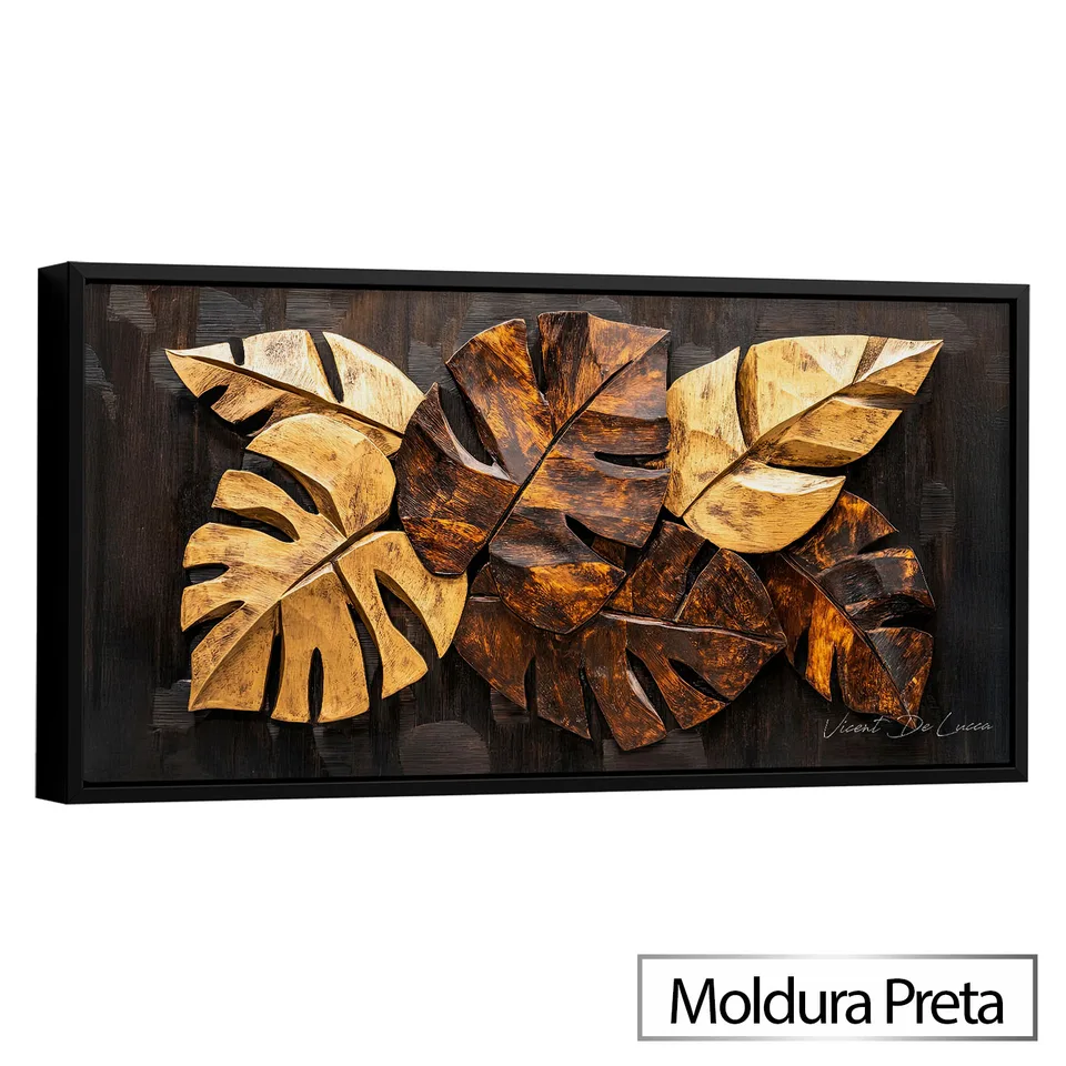Quadro Raízes da Natureza com moldura de filete preta