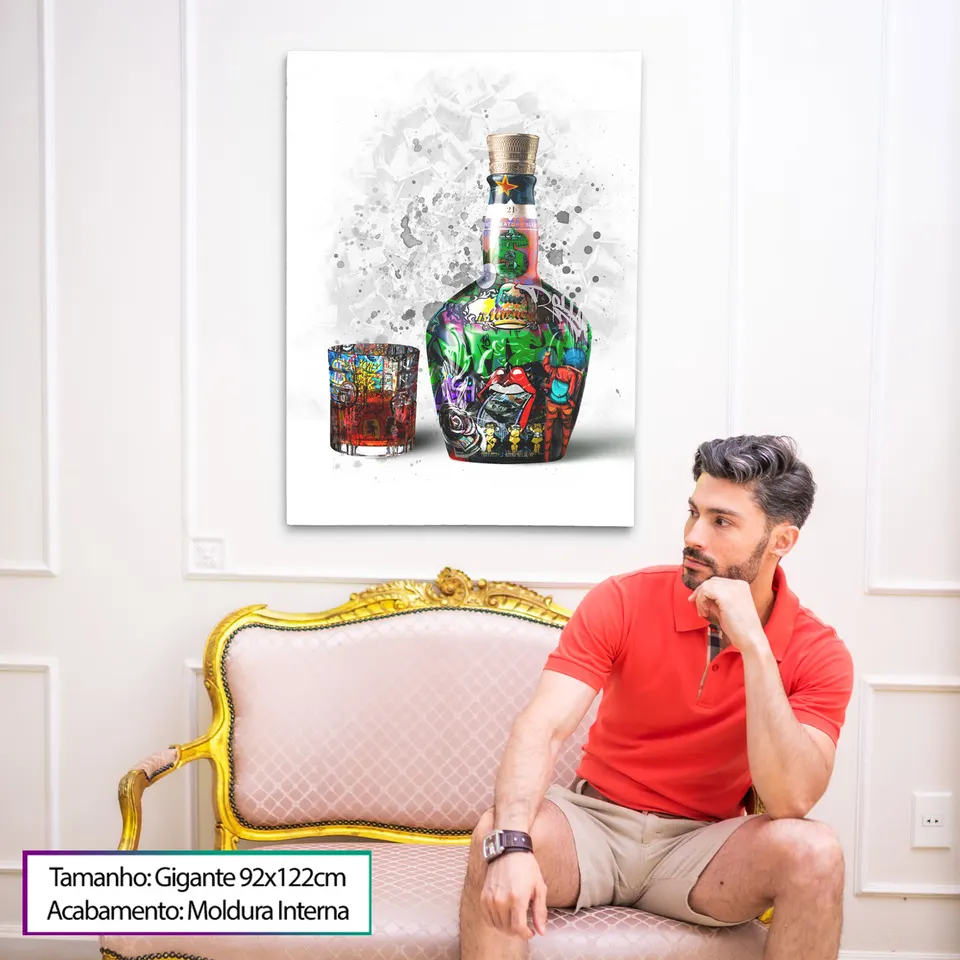 Quadro Royal Salute Grafite CRAIG com moldura interna