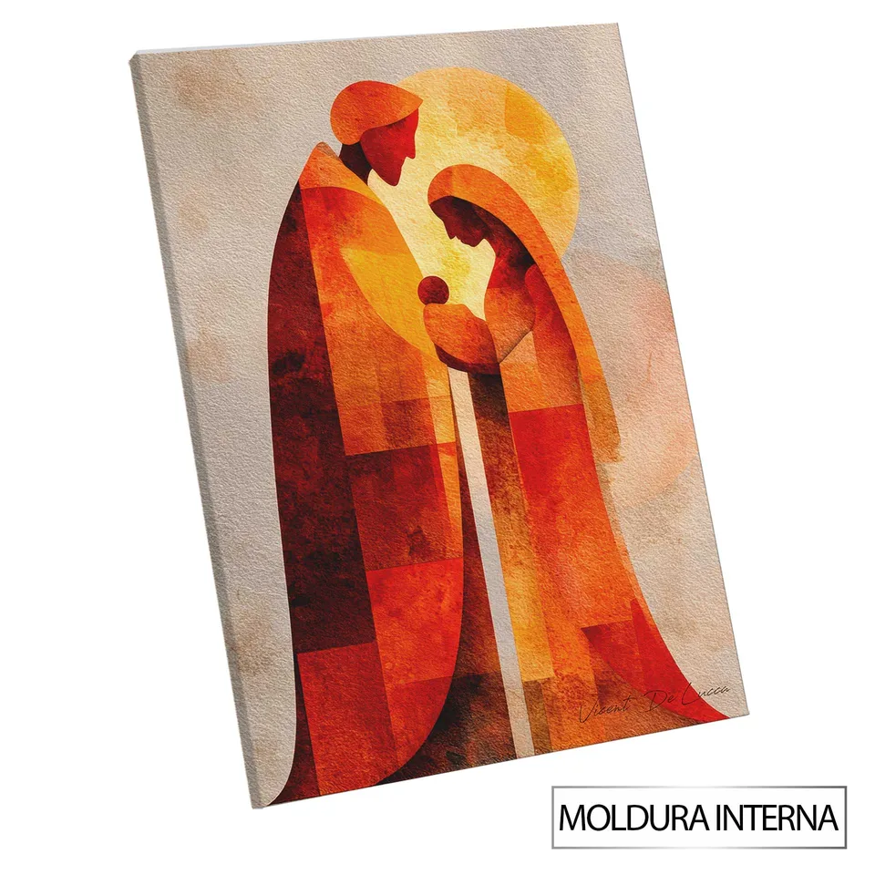 Quadro Sagrada Família Abstrata com moldura interna
