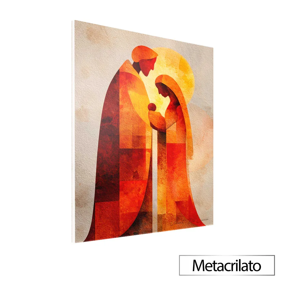 Quadro Sagrada Família Abstrata com acabamento em metacrilato