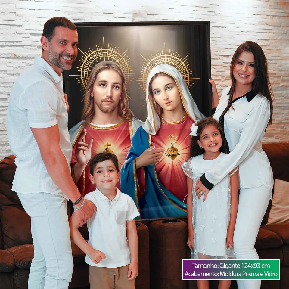 Quadro Sagrado Coração de Jesus e o Imaculado Coração de Maria, de Gonzalez — foto 8
