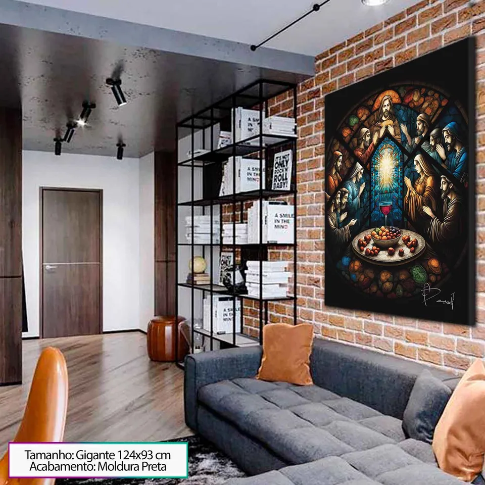 Quadro Santa Ceia Amadeirado, de Benoit — foto 3