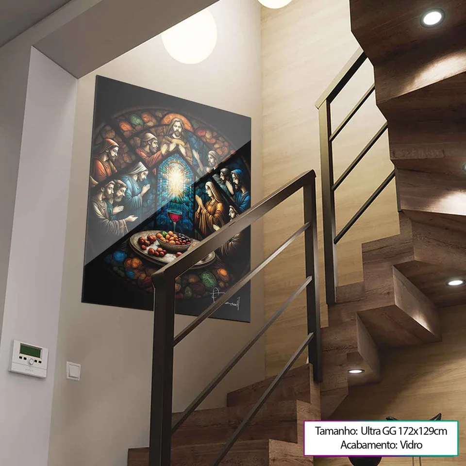 Quadro Santa Ceia Amadeirado, de Benoit — foto 5