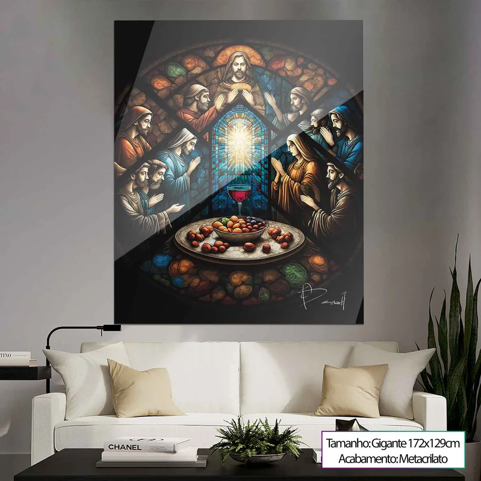 Quadro Santa Ceia Amadeirado, de Benoit — foto 6