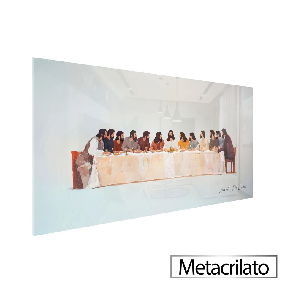 Quadro Santa Ceia - Coleção Minimalista com acabamento em metacrilato