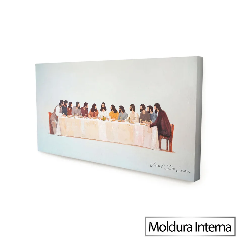 Quadro Santa Ceia - Coleção Minimalista com moldura interna