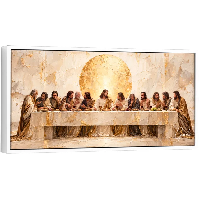 Quadro Santa Ceia Dourada