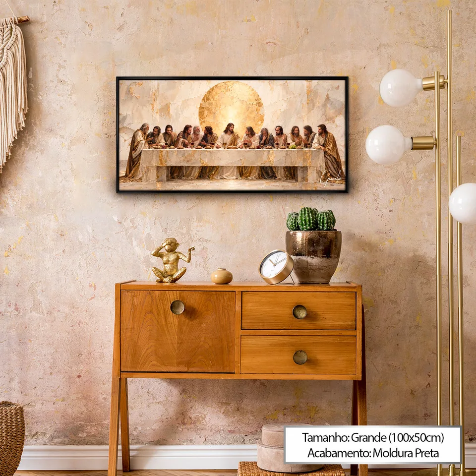Quadro Santa Ceia Dourada — foto 2