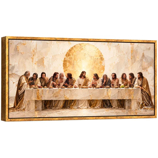 Quadro Santa Ceia Dourada