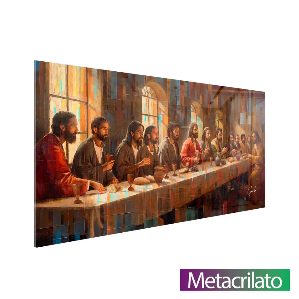 Quadro Santa Ceia Grid Art com acabamento em metacrilato