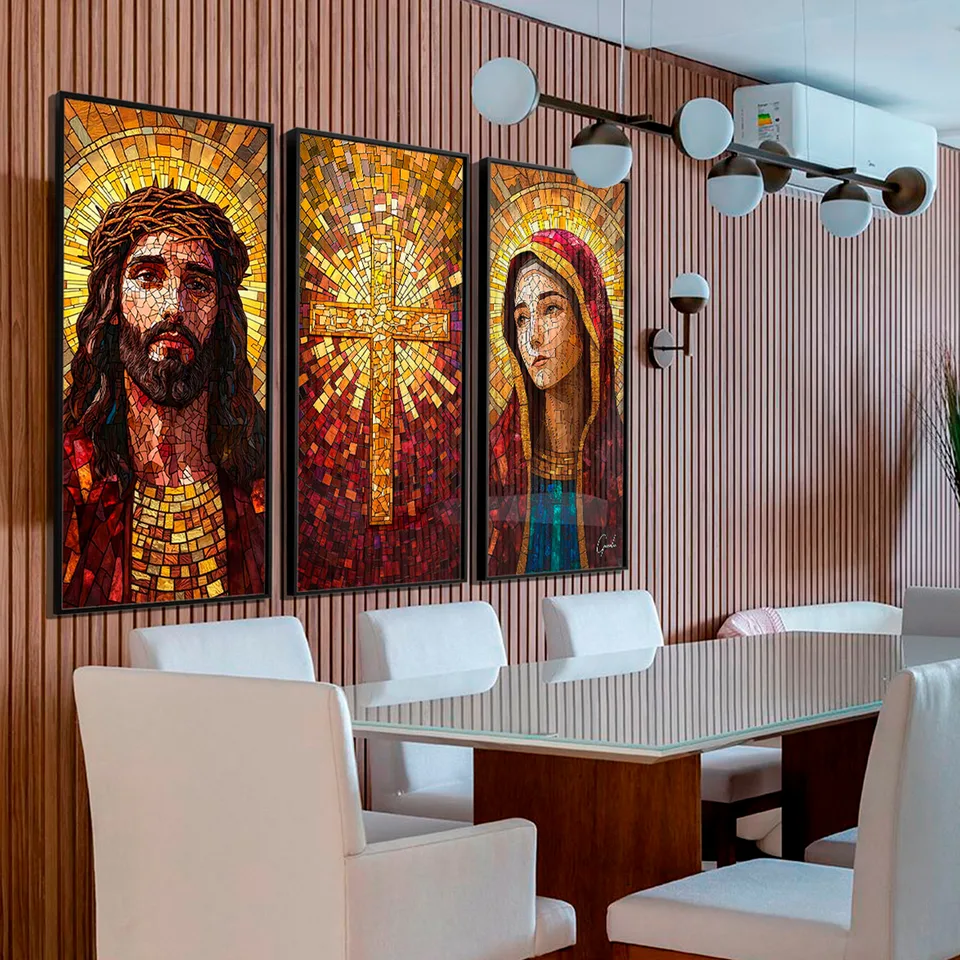 Quadro Santidade Vitrart 3 Peças, de Gonzalez — foto 2