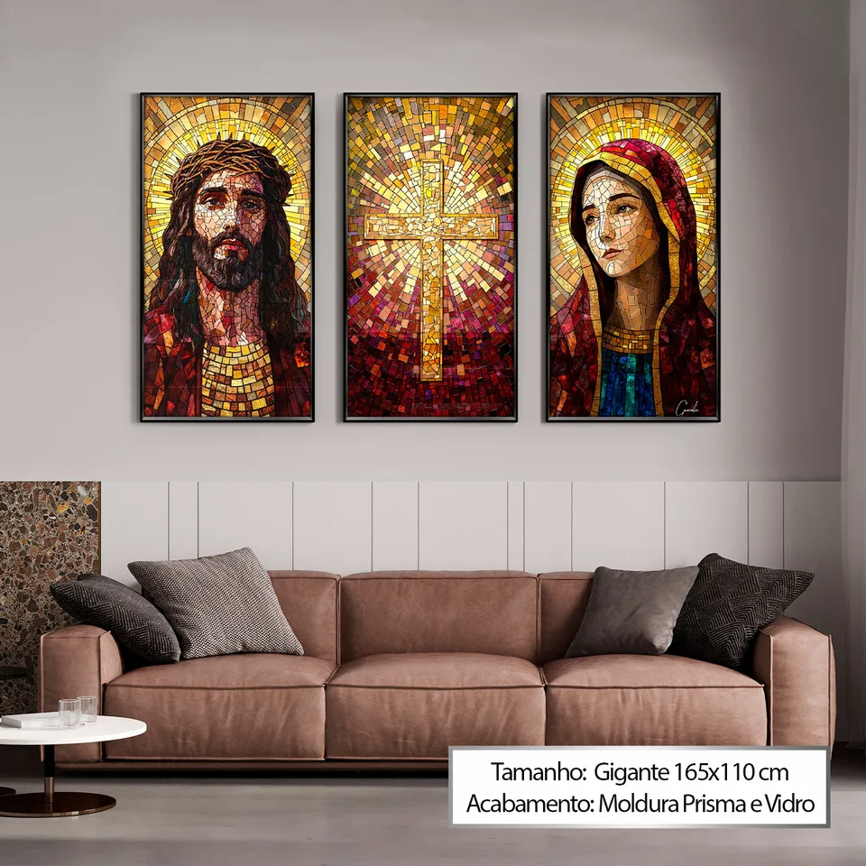 Quadro Santidade Vitrart 3 Peças, de Gonzalez — foto 4