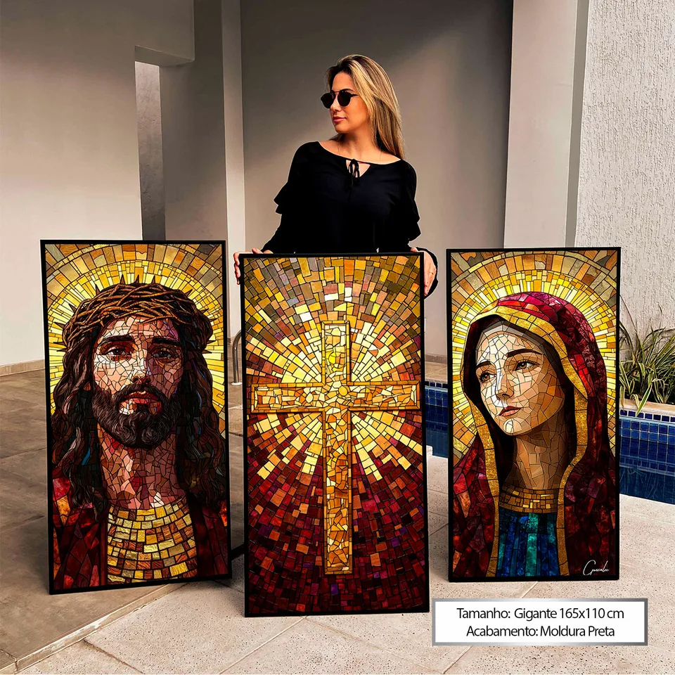 Quadro Santidade Vitrart 3 Peças, de Gonzalez — foto 6