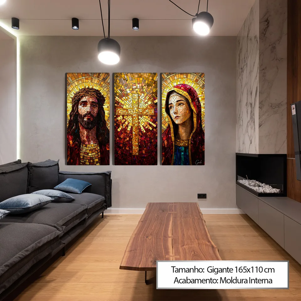 Quadro Santidade Vitrart 3 Peças, de Gonzalez — foto 7
