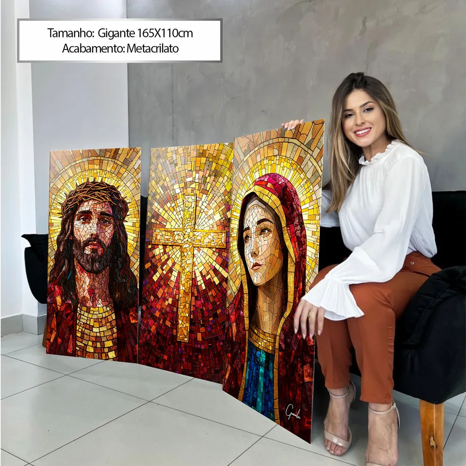 Quadro Santidade Vitrart 3 Peças, de Gonzalez — foto 9