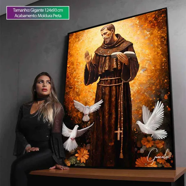 Quadro São Francisco de Assis Strati D'Oro, de Gonzalez — foto 4