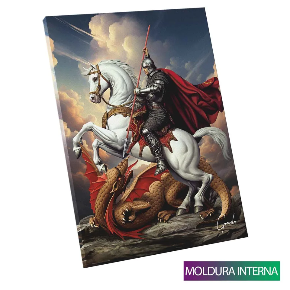 Quadro São Jorge com moldura interna