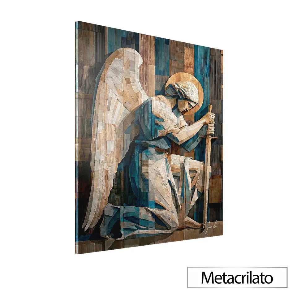 Quadro São Miguel Amadeirado com acabamento em metacrilato