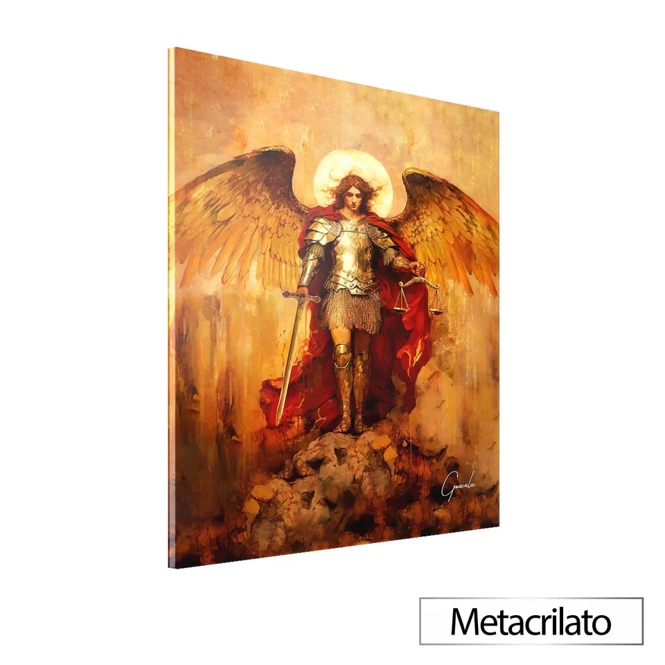 Quadro São Miguel Arcanjo Strati D'Arte com acabamento em metacrilato