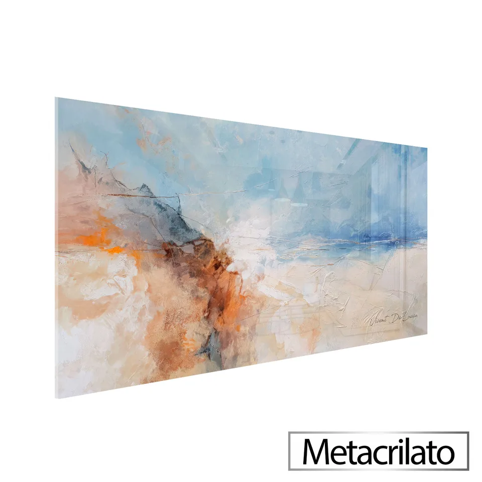 Quadro Silêncio Praiano - Coleção Abstrato Natural com acabamento em metacrilato