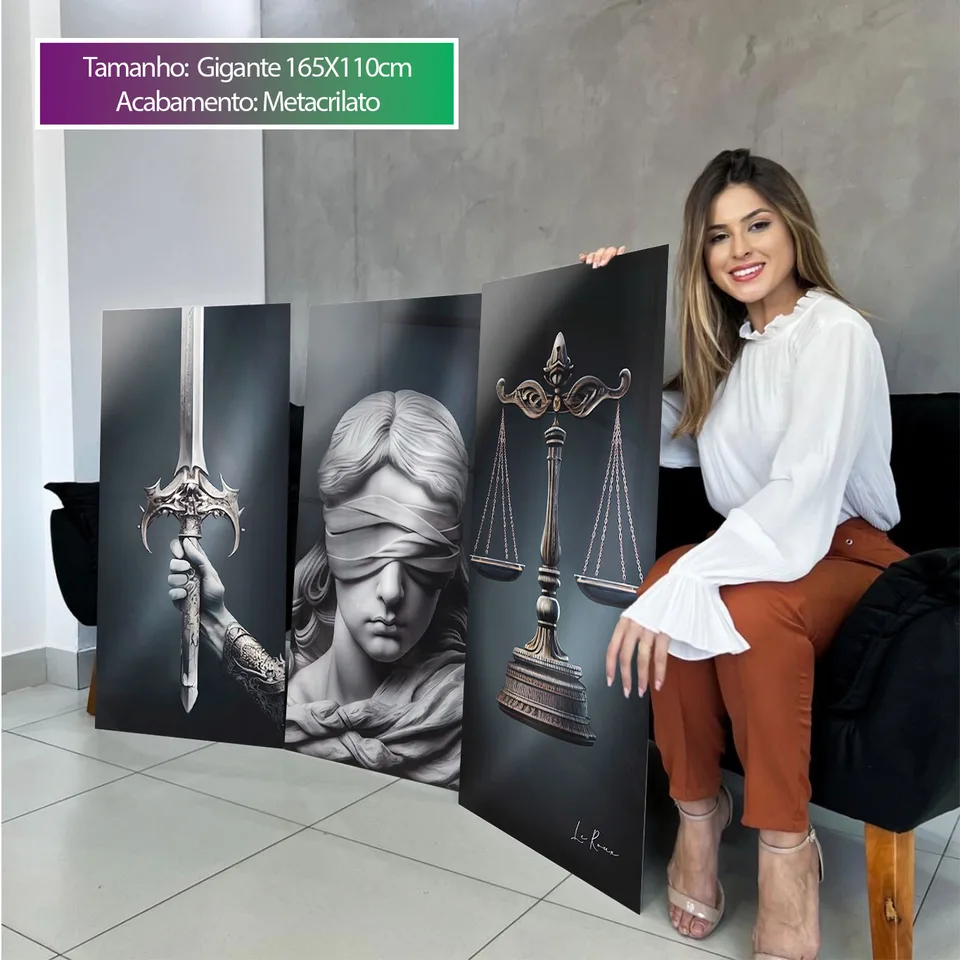Quadro Símbolos da Justiça 3 Peças, de Le Roux — foto 2