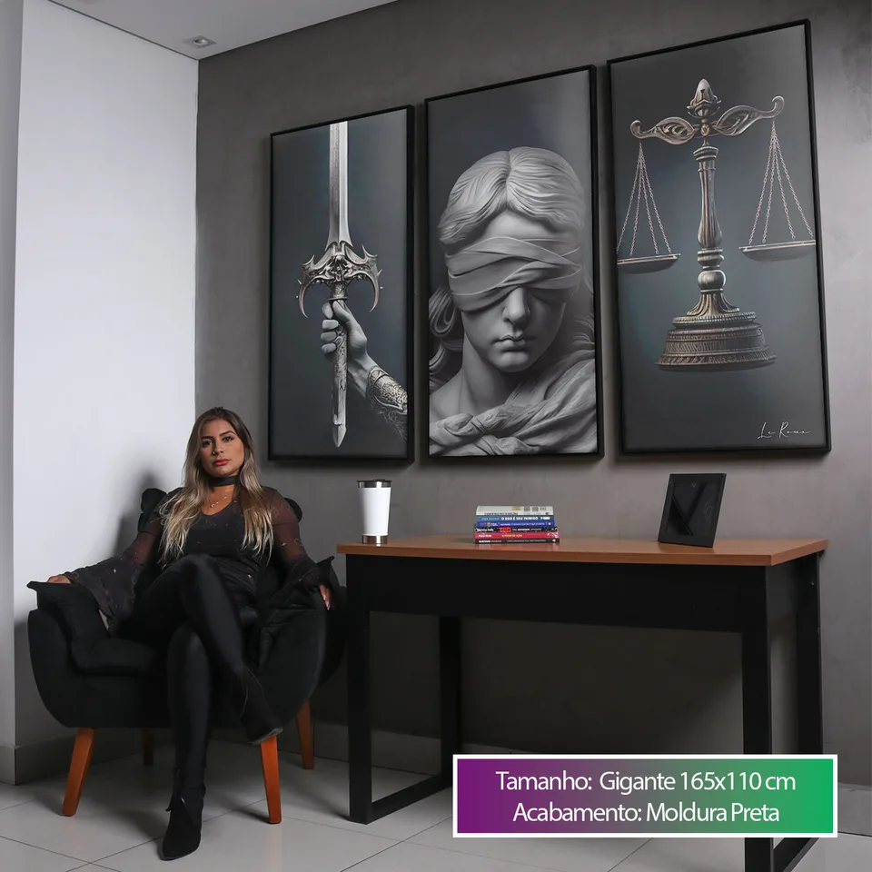 Quadro Símbolos da Justiça 3 Peças, de Le Roux — foto 3