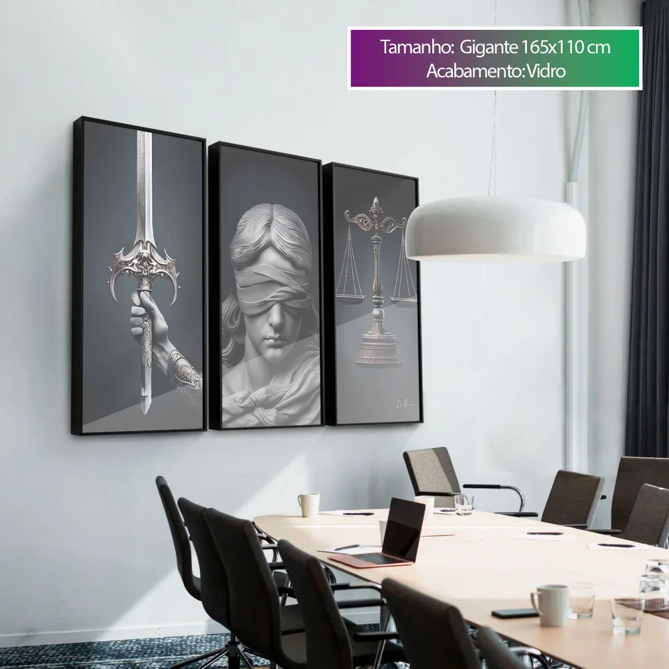 Quadro Símbolos da Justiça 3 Peças, de Le Roux — foto 4