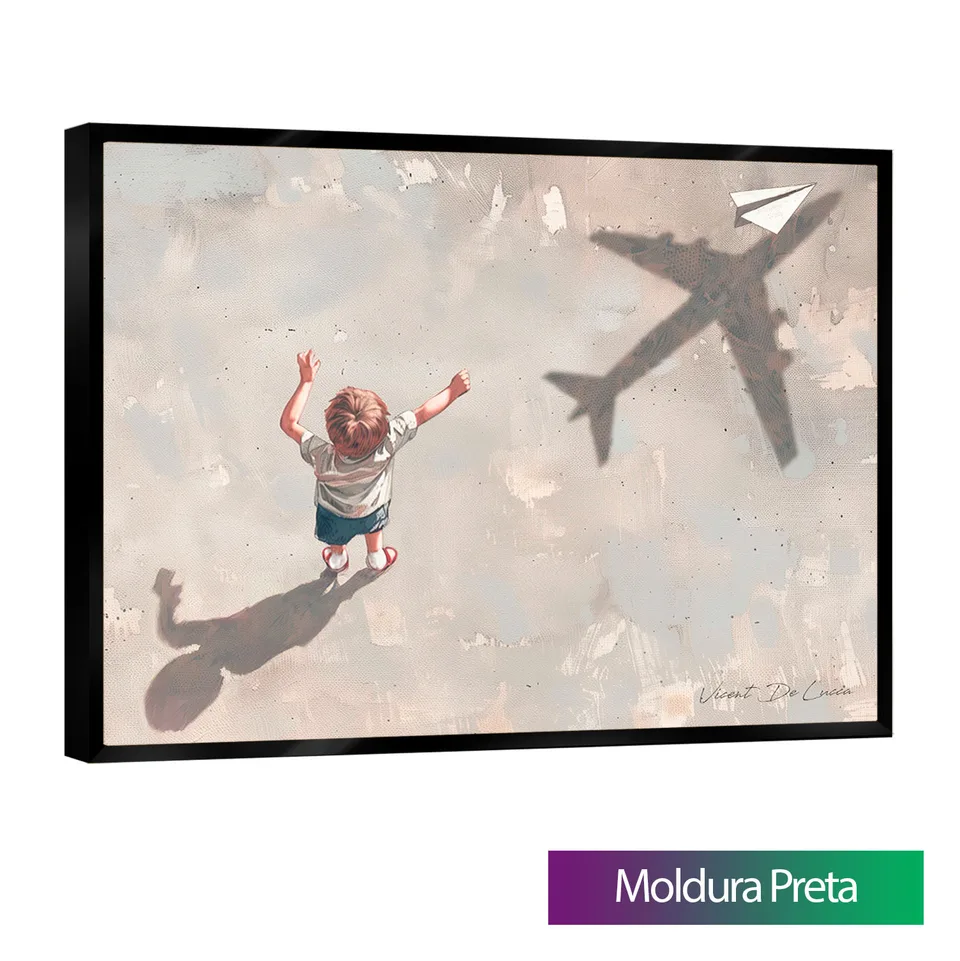 Quadro Sonhe Alto com moldura de filete preta
