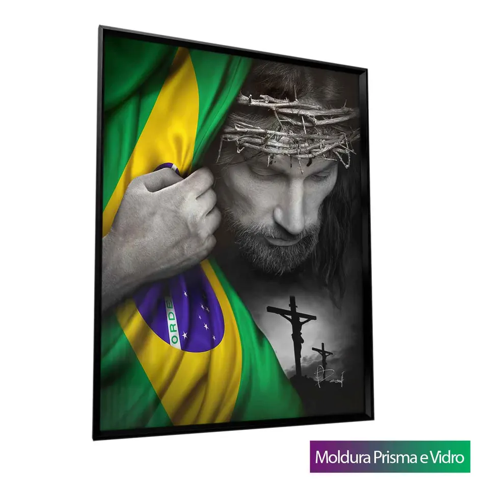 Quadro Tenha Fé com moldura Prisma e vidro