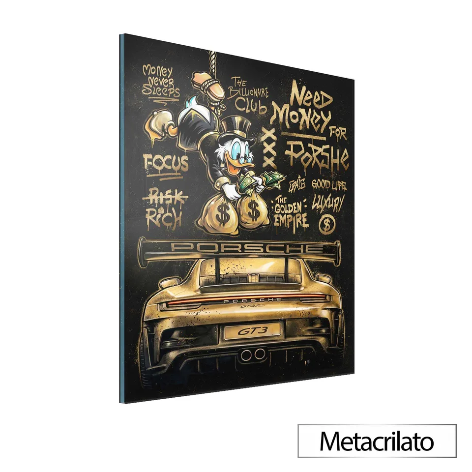 Quadro The Duck's Porsche Grafite Dourado — foto 5