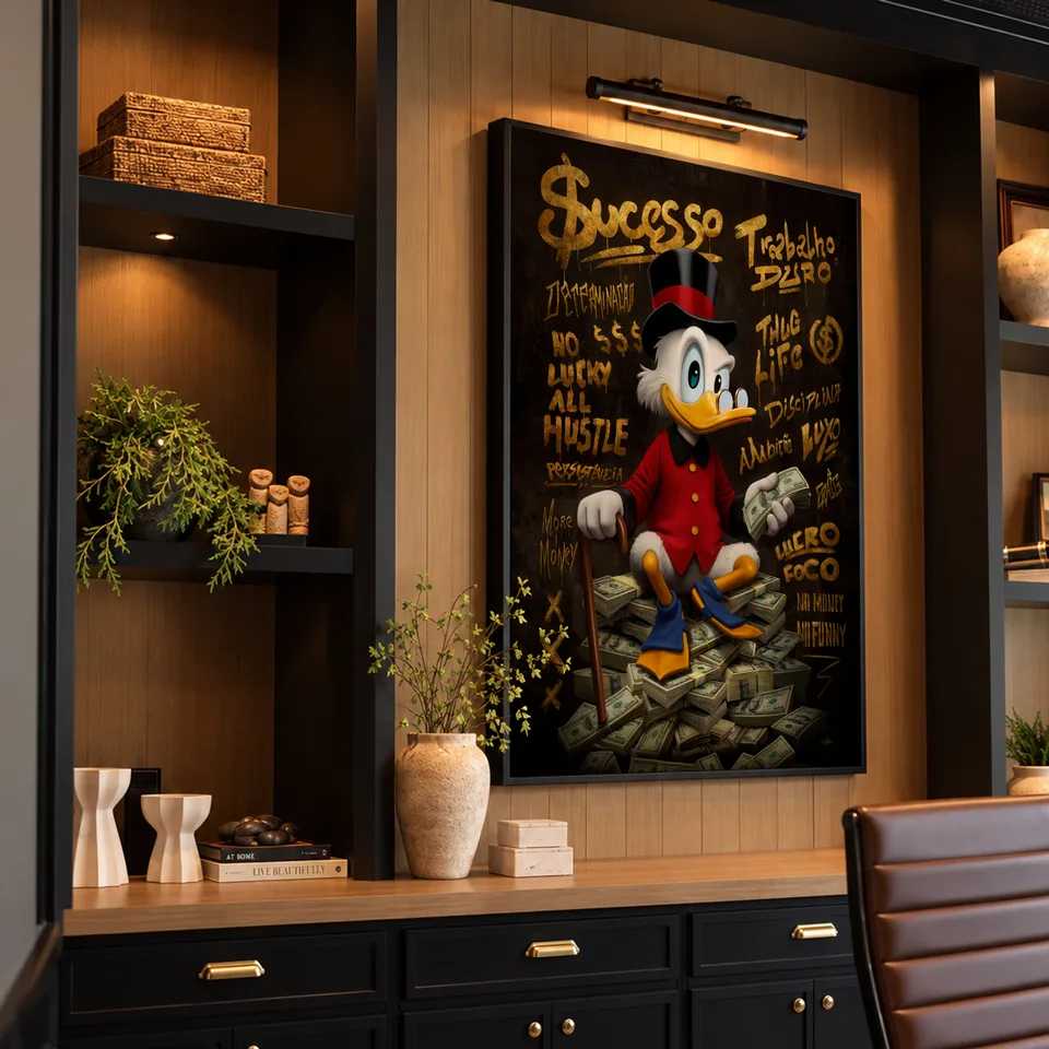Quadro The Duck's Grafite Dourado — foto 12