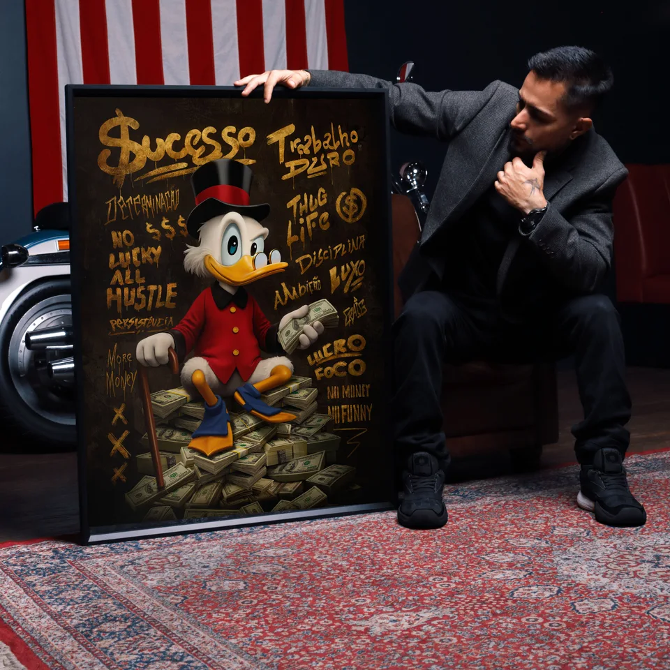 Quadro The Duck's Grafite Dourado — foto 9