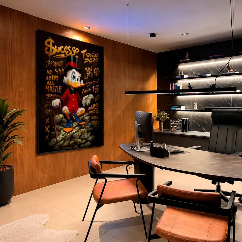 Quadro The Duck's Grafite Dourado — foto 14