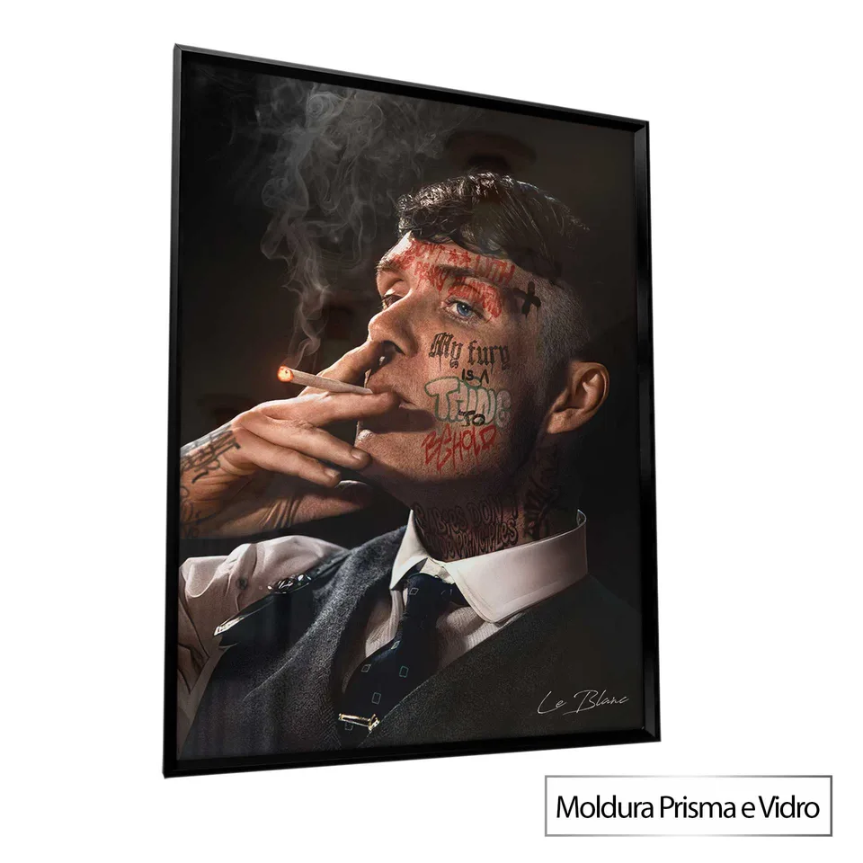 Quadro Tommy Shelby com moldura Prisma e vidro