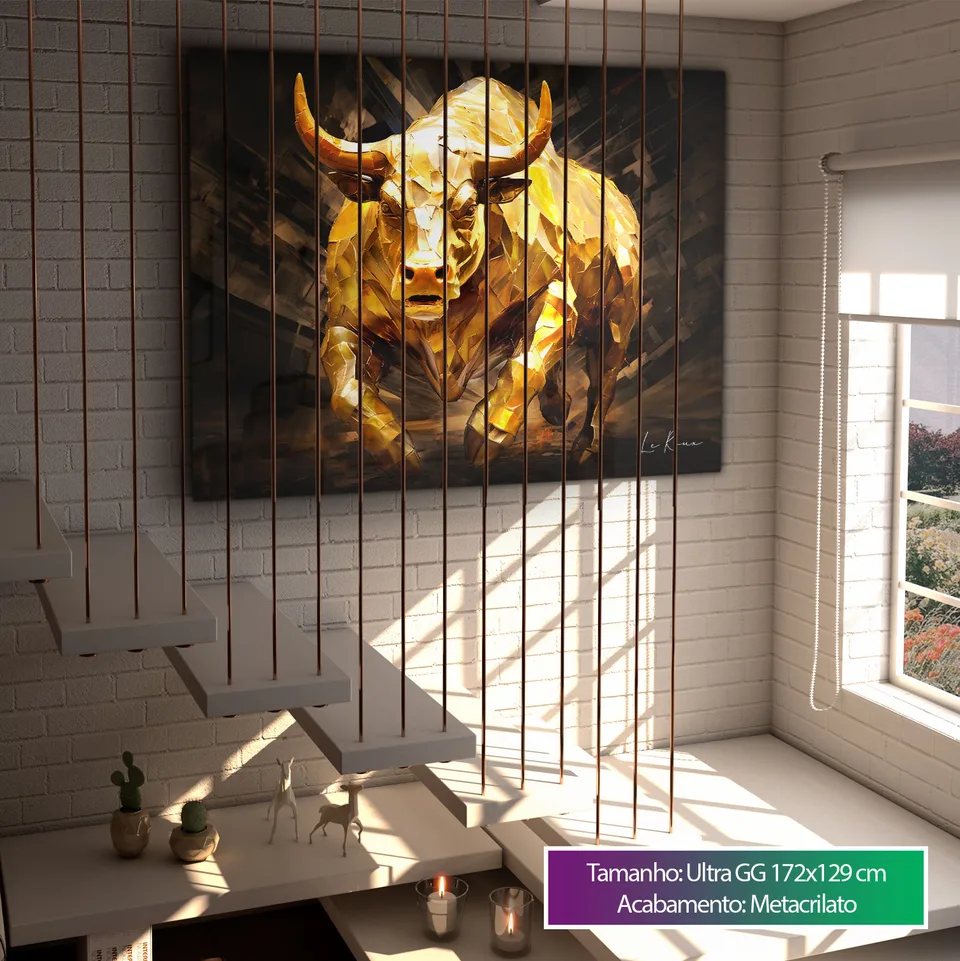 Quadro Touro Dourado para escritório, de Le Roux — foto 3